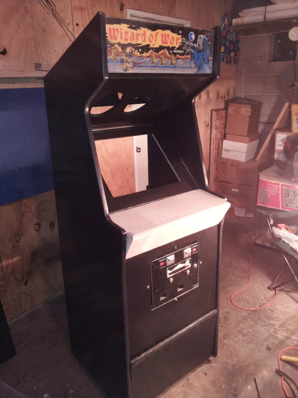 The cabinet mid-build, with controller section being replaced