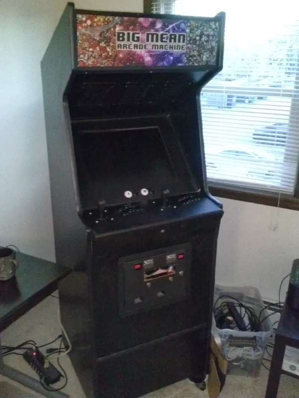 The finished arcade being tested in the office